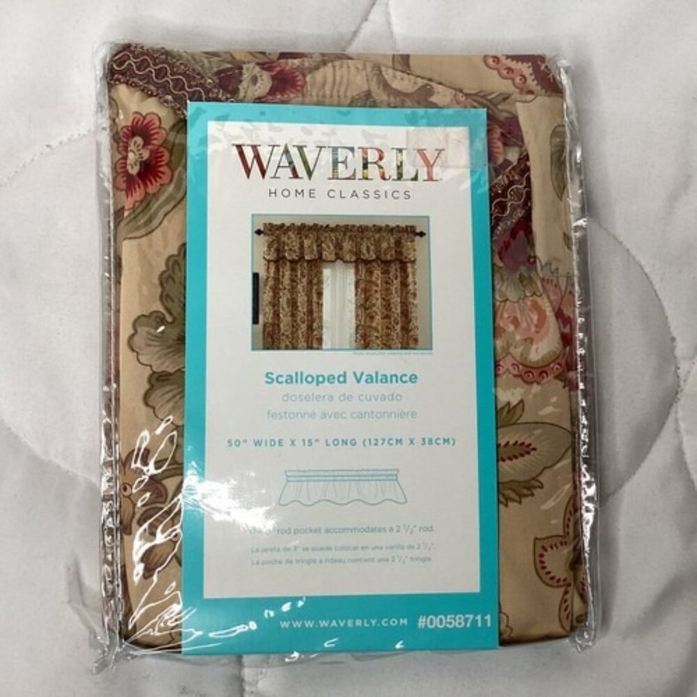Waverly Imperial Dress Antique Scalloped Valance 50" x 15"